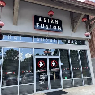 the front of the restaurant