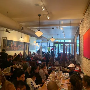Busy on an overcast Sunday in October