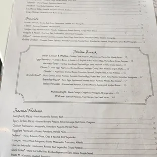 Food menu brunch November 2024