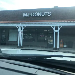Outside of the donut shop