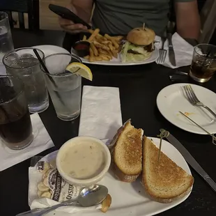 Grilled cheese and clam chowdah