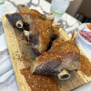 Grilled lamb shank with dry rub spices