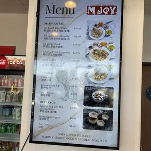 sushi and sashimi, menu