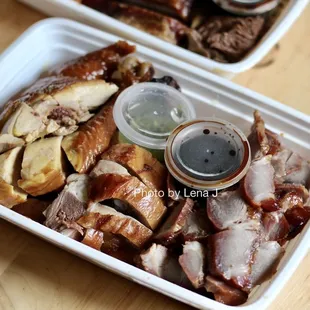 85. 3 Combination Meats ($16.50 on Chowbus): chicken 油鸡, roast duck 烧鸭, roast pork 叉烧