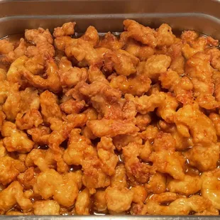 a pan of fried chicken