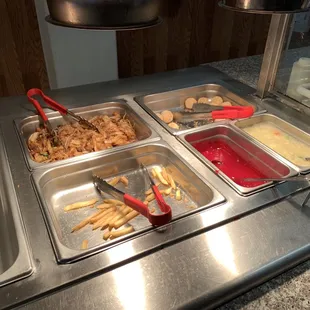 Right side of steam table.