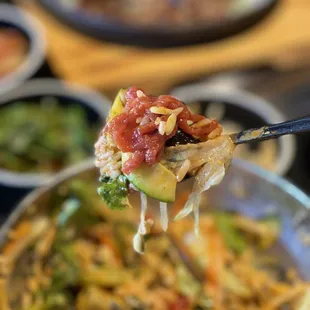 Beef tartare bibimbap