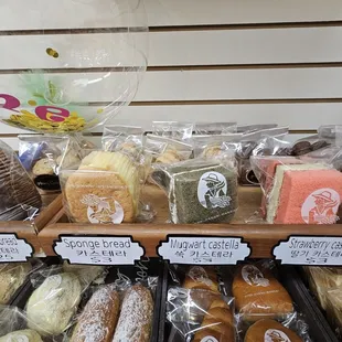 a display of bread and pastries