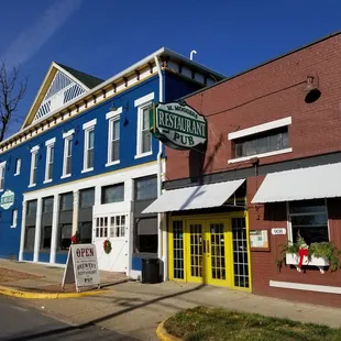 the front of the building