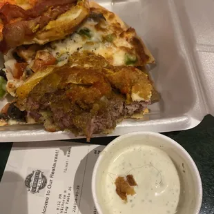 Ordered a MEGA cheese burger and got no queso on it. Also there was a hair in my ranch. For these mistakes they offered $1 off