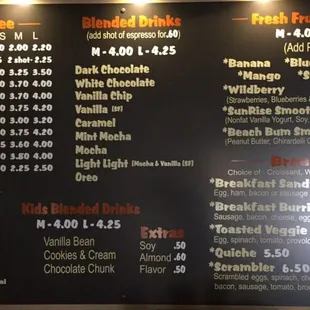 Our breakfast and variety of hot and cold drinks.