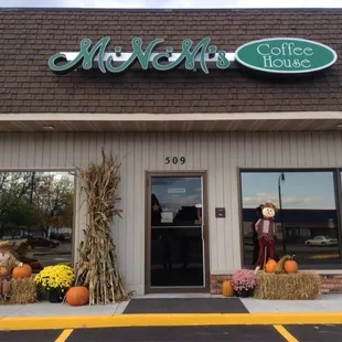 Just in time for fall! You will meet these friendly scarecrows as you walk in the door.