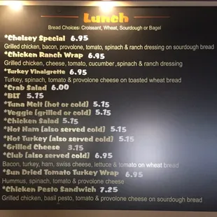 Our lunch menu.
