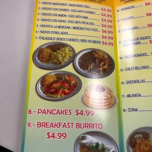 menu