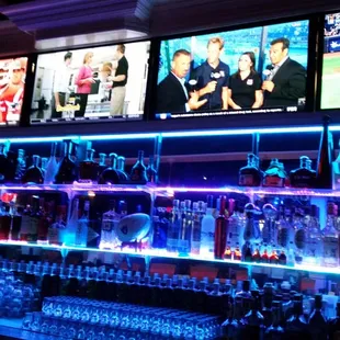 Lots to watch at the bar with awesome music...