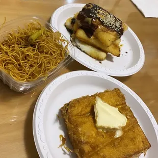 a couple of plates of food