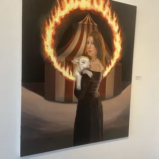 Circus painting, good v evil vibes