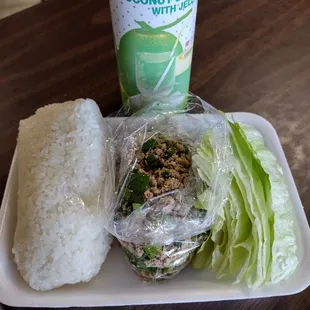 Chicken Larp &amp; a Coconut Juice. My quick lunch. *** 25 October 2023 ***