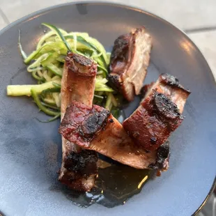 Char siu ribs with cucumber salad