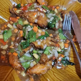 Delicious soft shell crabs