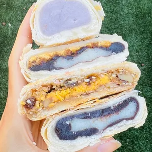 Q mochi, taro pastry, sesame wedding pastry, mochi pastry  IG: @AmyNsEats