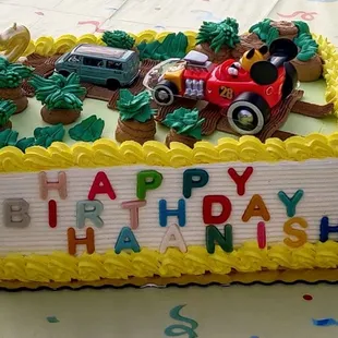 Custom cake, birthday cake, car theme cake