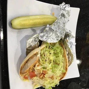 Grilled chicken pita.