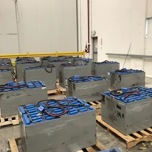 New and used industrial forklift batteries available for rent and purchase. All voltages available.