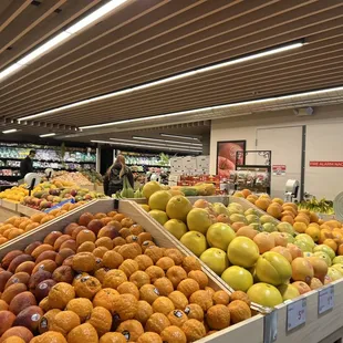 a fruit section of a grocery store