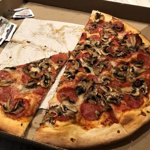 Large mushroom &amp; pepperoni