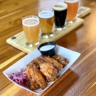 Wings and Beer Flight