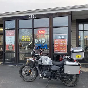 a motorcycle parked outside