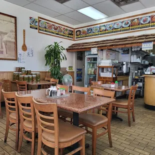 the inside of a restaurant