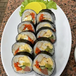 a plate of sushi