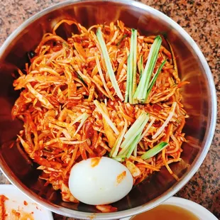 a bowl of food