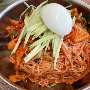 Bibim-guksu (spicy mixed noodles)