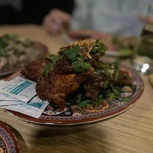 Fried chicken wings...recommended by the hostess &amp; our server, so tasty!