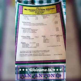 the menu