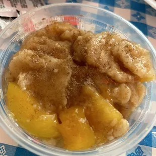 The most delicious peach cobbler