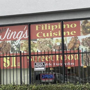 the front of the restaurant