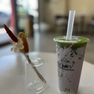 #10 PJ mix Ube Taro Coconut w/ Pandan Jelly Crunchy Boba $7.90