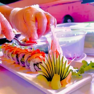 Beautiful and fresh sushi Rolls