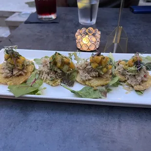 SALTFISH AVOCADO TOSTONES