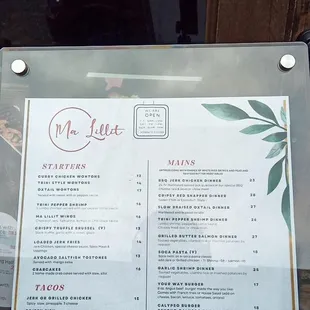 menu