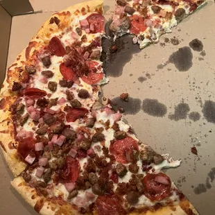 Meat lovers pizza