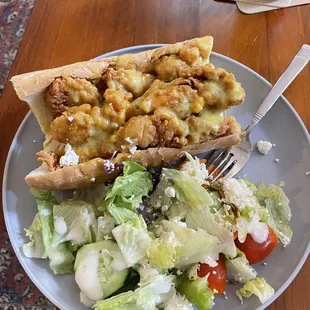 Chicken Tender Sub and Greek Salad