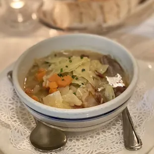 Chunky duck cabbage soup
