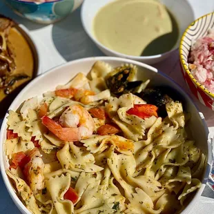 Veal Normandy Bow Tie Pasta with Seafood