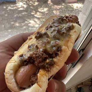 6&quot; chili cheese dog. Loved the homemade chili!