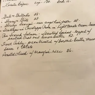 The Specials Menu